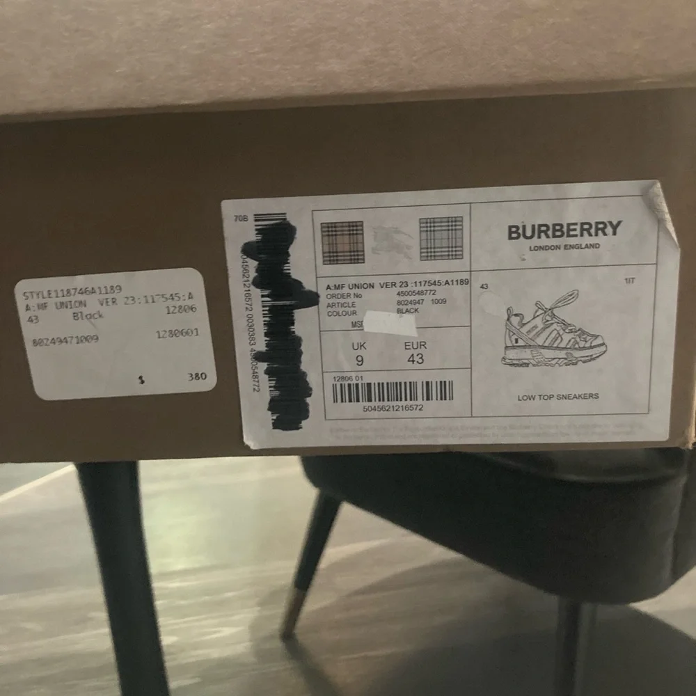 Black Burberry mens trainers - Picture 5 of 6